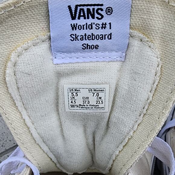 Vans Sk8-Hi Checker Flame Sneakers Off White Black High Top Classic Skate Shoes - Picture 6 of 10